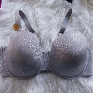 Wacoal NWT Back Appeal T-Shirt Silver Underwire Bra Plus Size Coquette 38G